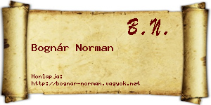 Bognár Norman névjegykártya