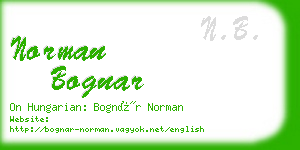 norman bognar business card